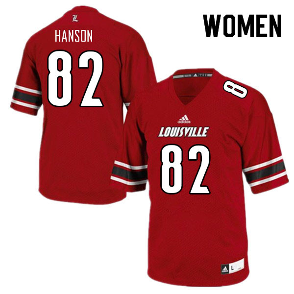 Women #82 Gerald Hanson Louisville Cardinals College Football Jerseys Sale-Red - Click Image to Close